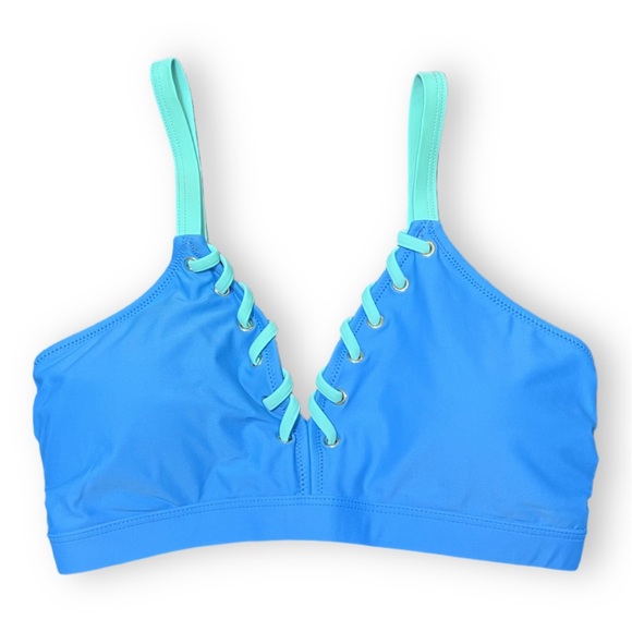 Medium Blooming Jelly Bikini Two Piece Blue Laced High Waist - Picture 2 of 7